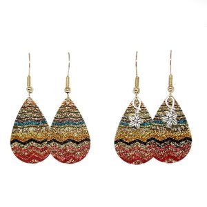 Teardrop Metal Earrings, Colorful Chevron Geometric Earrings, Hippie Earrings